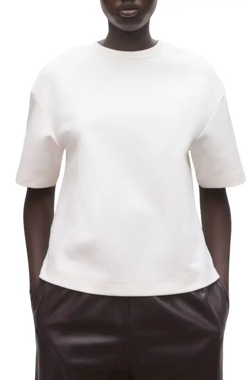 MANGO Cotton Blend T-Shirt in Off White at Nordstrom, Size Medium | Nordstrom