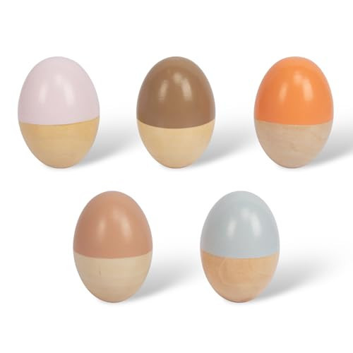 5 Pcs Wooden Baby Egg Shakers Hand Musical Maracas Percussion Instruments for Toddlers Kids | Amazon (US)