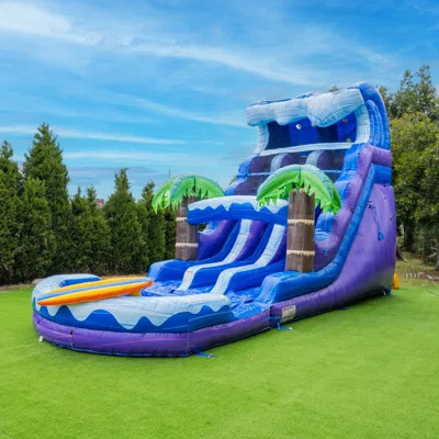 XJUMP 17 ft Surf Beach Commercial Grade Water Slide (with Blower and Pool) | Wayfair North America