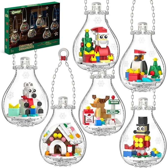 Christmas Ornaments 2025 Building Set, Ornament for Christmas Tree with Light, Xmas and Thanksgiv... | Amazon (US)