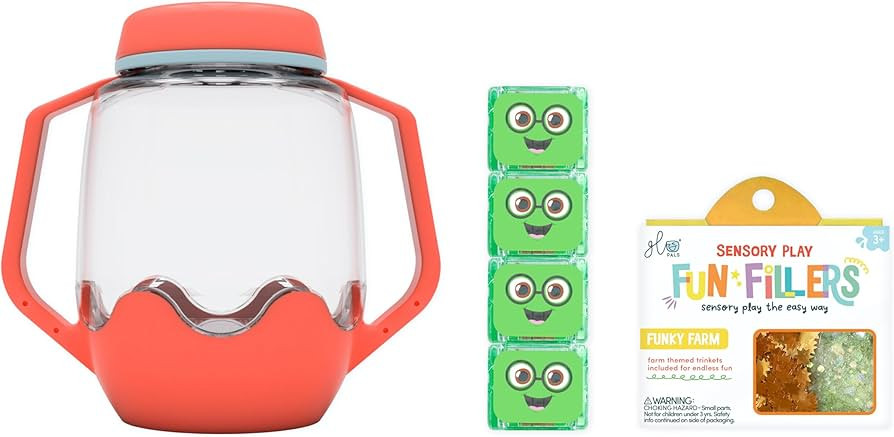Glo Pals Sensory Play Pack Bundle with Sensory Play Jar, Green Pippa Light-Up Cubes, & Fun Filler... | Amazon (US)