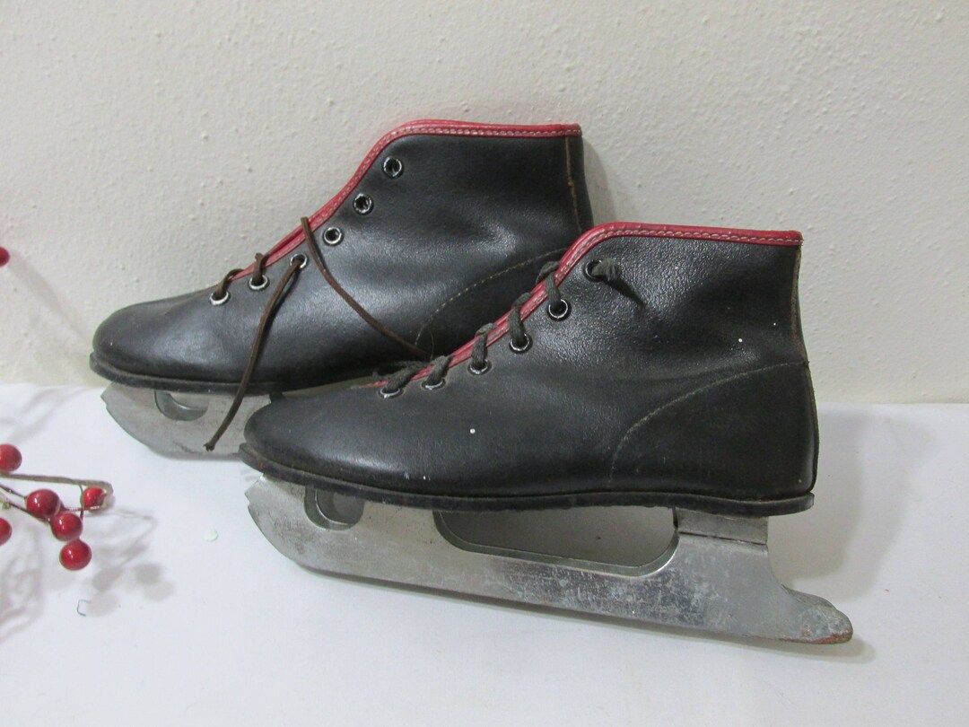 Ice Skates Child's Black Vintage Double Blades Winter Decor | Etsy (US)