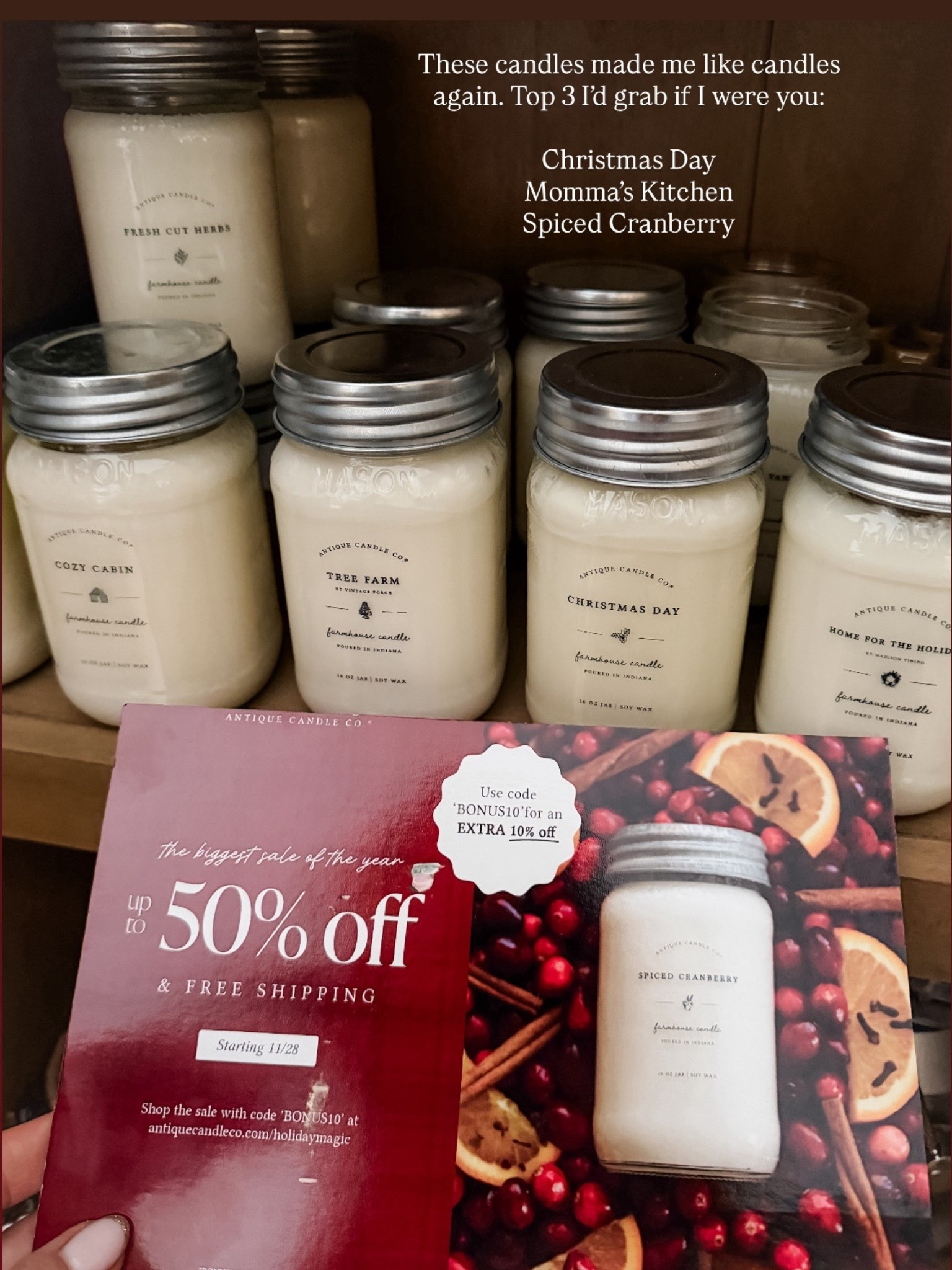 The BEST candles are up to 50% off today! Use code BONUS 10% for an extra 10% off. @antiquecandleco

#LTKHome #LTKCyberWeek #LTKHoliday