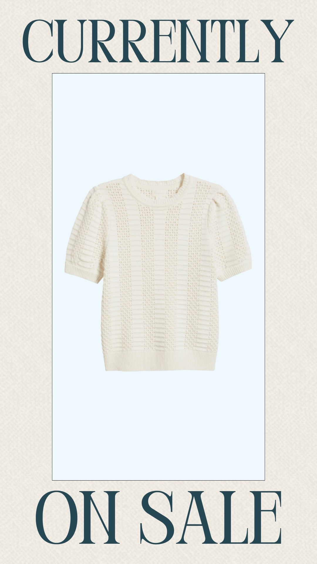 This textured knit sweater features a classic crew neckline, short sleeves, and a soft cream color that makes it easy to style throughout the year. The subtle open-knit pattern adds dimension while keeping the look timeless and versatile. Pair it with denim, tailored pants, or a flowy skirt for an effortlessly polished outfit.

#LTKOver40 #LTKMidsize #LTKSaleAlert