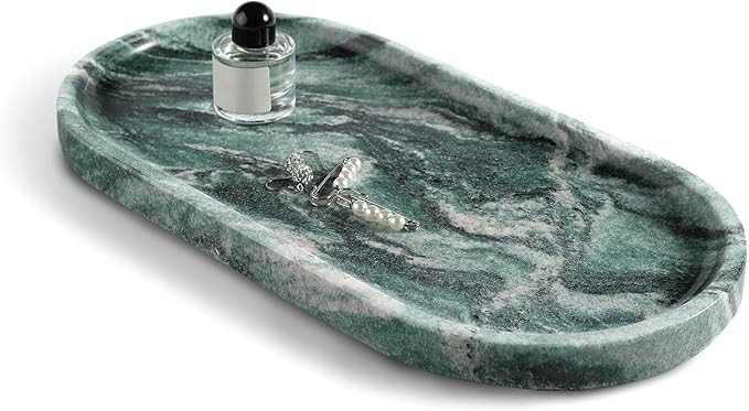 Koville Norway Natural Marble Tray, 12"x6" Vanity Decorative Tray for Countertop Organizer, Catch... | Amazon (US)
