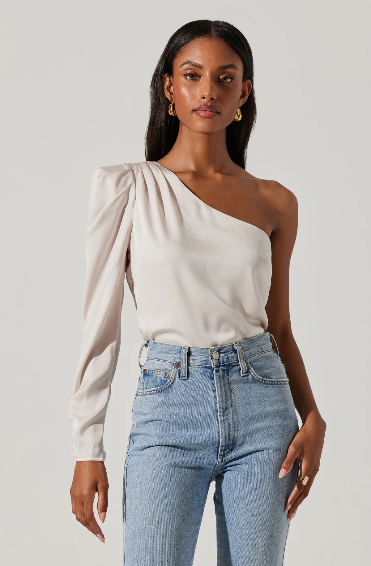 Asymmetrical Puff Sleeve Top | ASTR The Label (US)