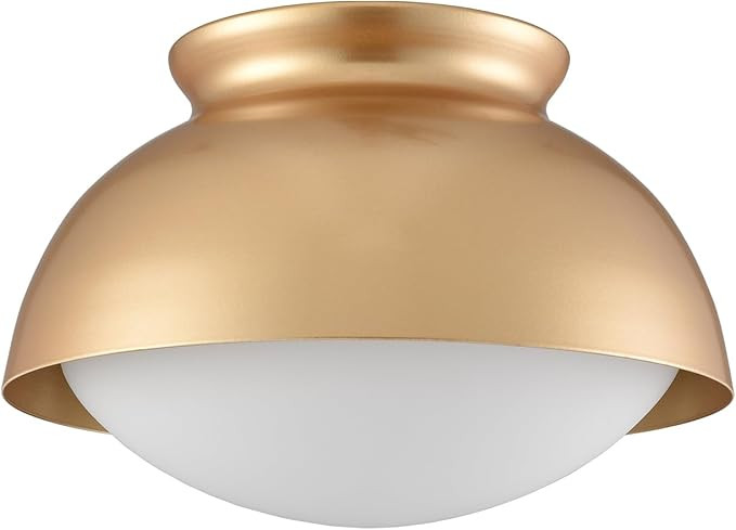 Moose Gold Semi Flush Mount Ceiling Light Vintage Close to Ceiling Light Fixture with Forsted Gla... | Amazon (US)