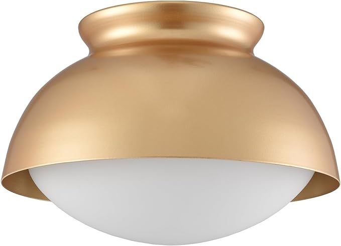 Moose Gold Semi Flush Mount Ceiling Light Vintage Close to Ceiling Light Fixture with Frosted Gla... | Amazon (US)