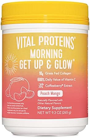 Vital Proteins Morning Get Up and Glow Collagen peptides Powder Supplement, 90mg Caffeine for Ene... | Amazon (US)