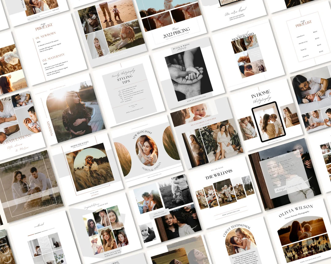 100 Instagram POSTS for Photographers, Canva Template Design, Marketing Engagement Templates, Por... | Etsy (US)