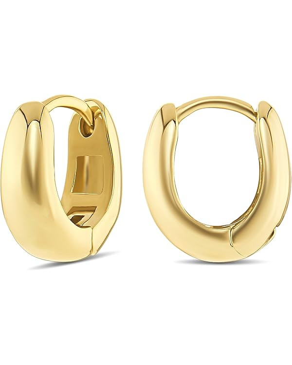 MILLA 14k Gold Huggie Earrings or Sterling Silver Huggie Earrings for Women Multipack & Individua... | Amazon (US)