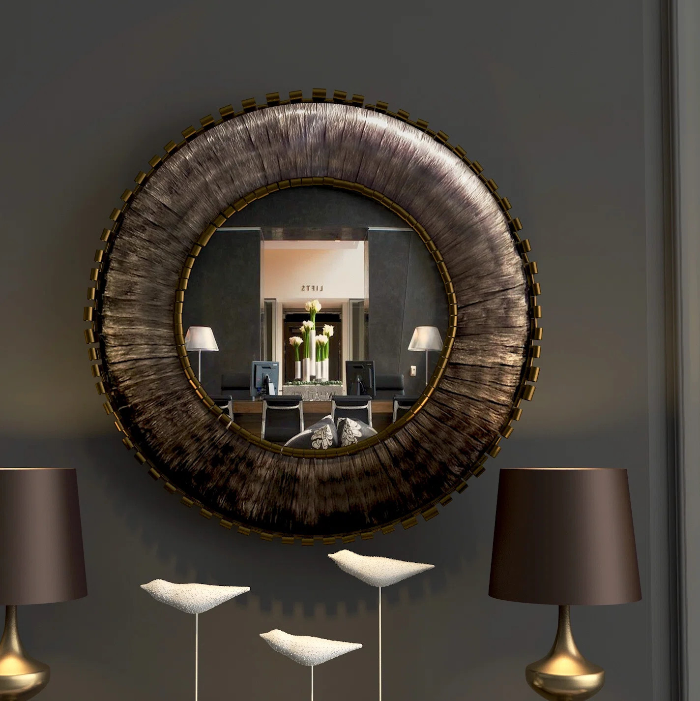 Amarrie Metal Round Mirror | Wayfair North America
