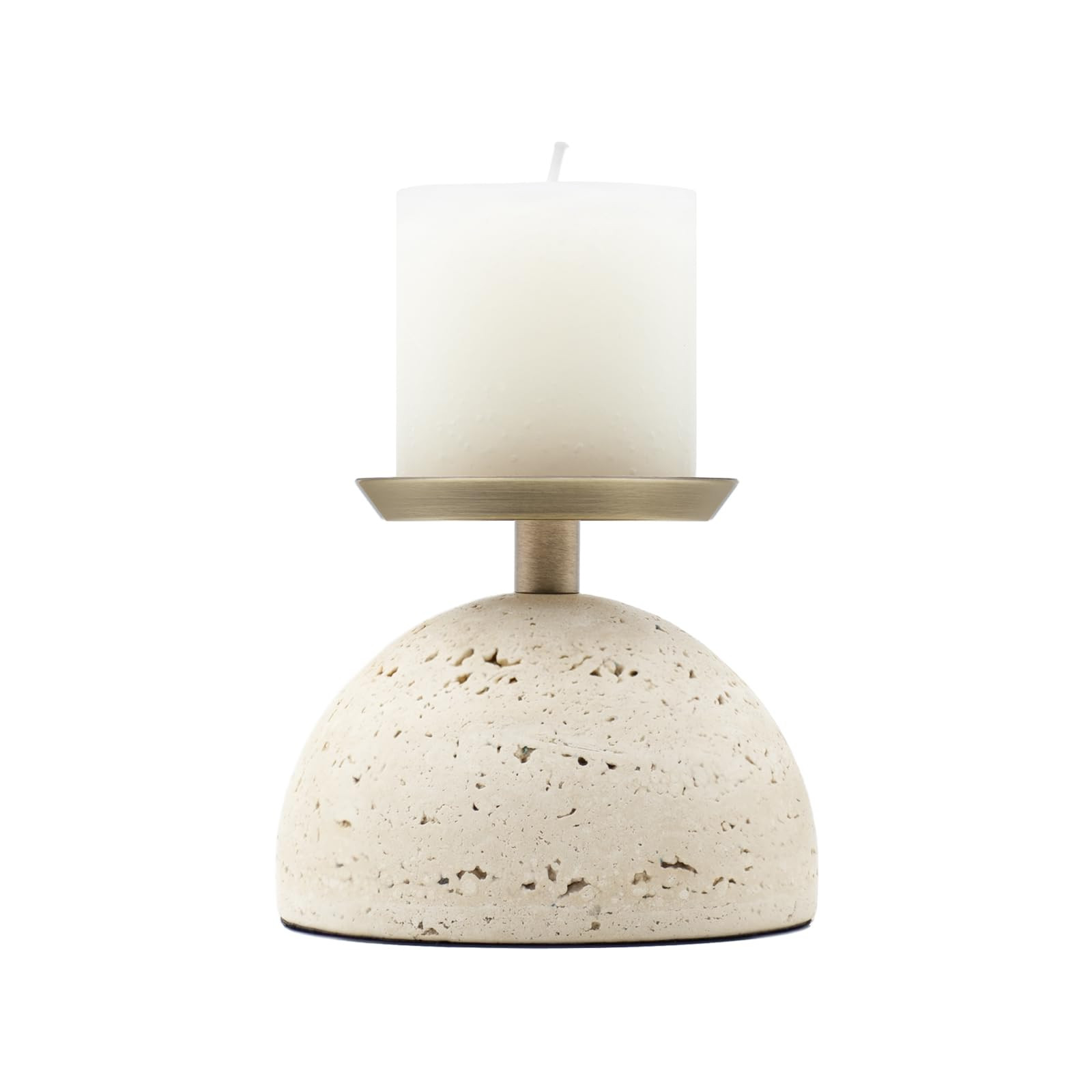 Marble Pillar Candle Holder, Travertine Candle Holder Centerpiece for Cozy Home Décor, Stone Can... | Amazon (US)