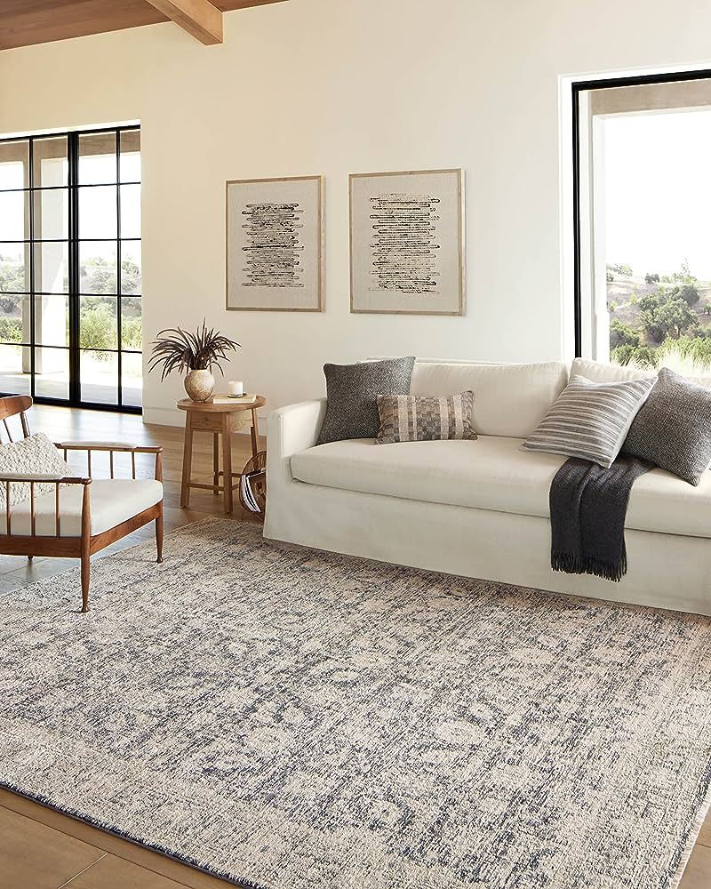 Amber Lewis x Loloi Alie Collection ALE-05 Charcoal/Beige 5'-3" x 7'-9" Area Rug | Amazon (US)