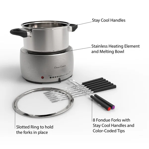 Classic Cuisine Stainless Steel Fondue Set | Wayfair North America