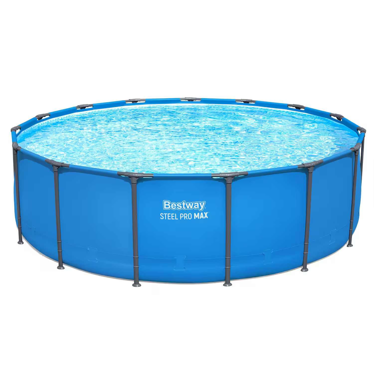Bestway - Steel Pro MAX 15' x 48" Round Above Ground Swimming Pool for Backyard - Blue | Best Buy U.S.