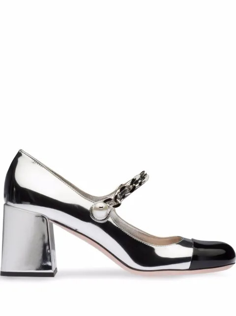 metallic two-tone leather pumps | Farfetch (US)