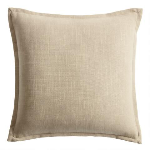 Oversized Oatmeal Linen Blend Throw Pillow | World Market