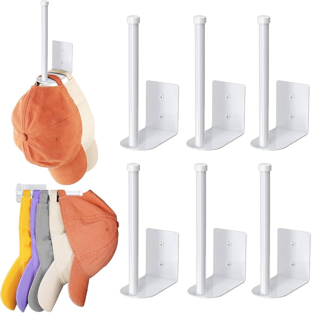 6 Pack Hat Racks for Baseball Caps, Stainless Steel Hat Organizer for Baseball Cap, Hat Holder St... | Amazon (US)