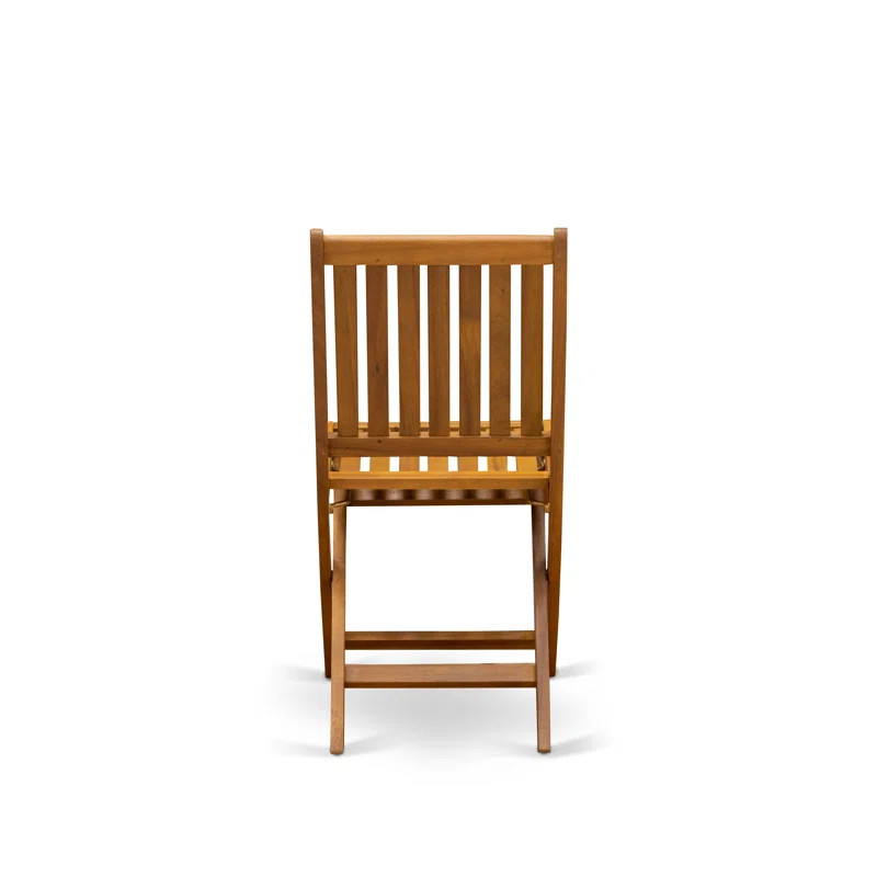 Dickinson Foldable Patio Dining Chairs - Acacia Wood, Set of 2, Natural Oil (Set of 2) | Wayfair North America