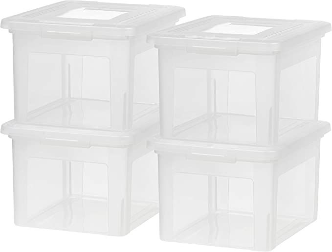 IRIS USA Letter & Legal Size Plastic Storage Bin Tote Organizing File Box with Durable and Secure... | Amazon (US)
