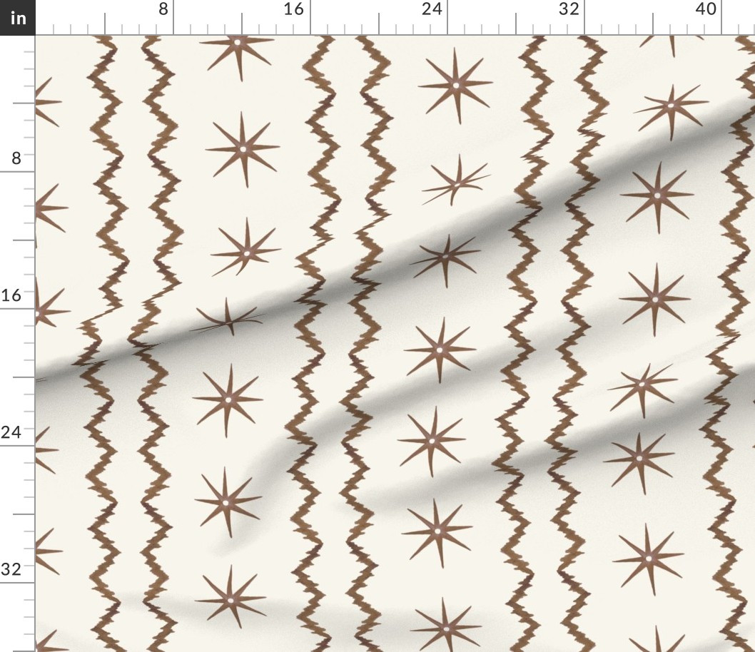 STARS AND STRIPES BROWN AND CREAM Fabric | Spoonflower | Spoonflower