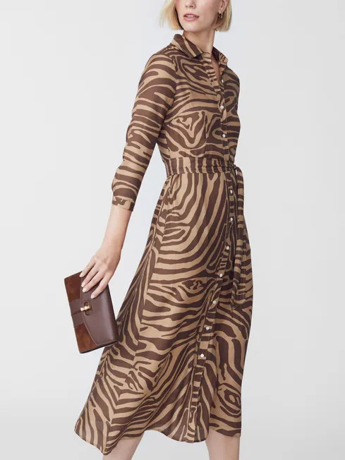 Paloma Silk Dress in Bengal Row | J.McLaughlin