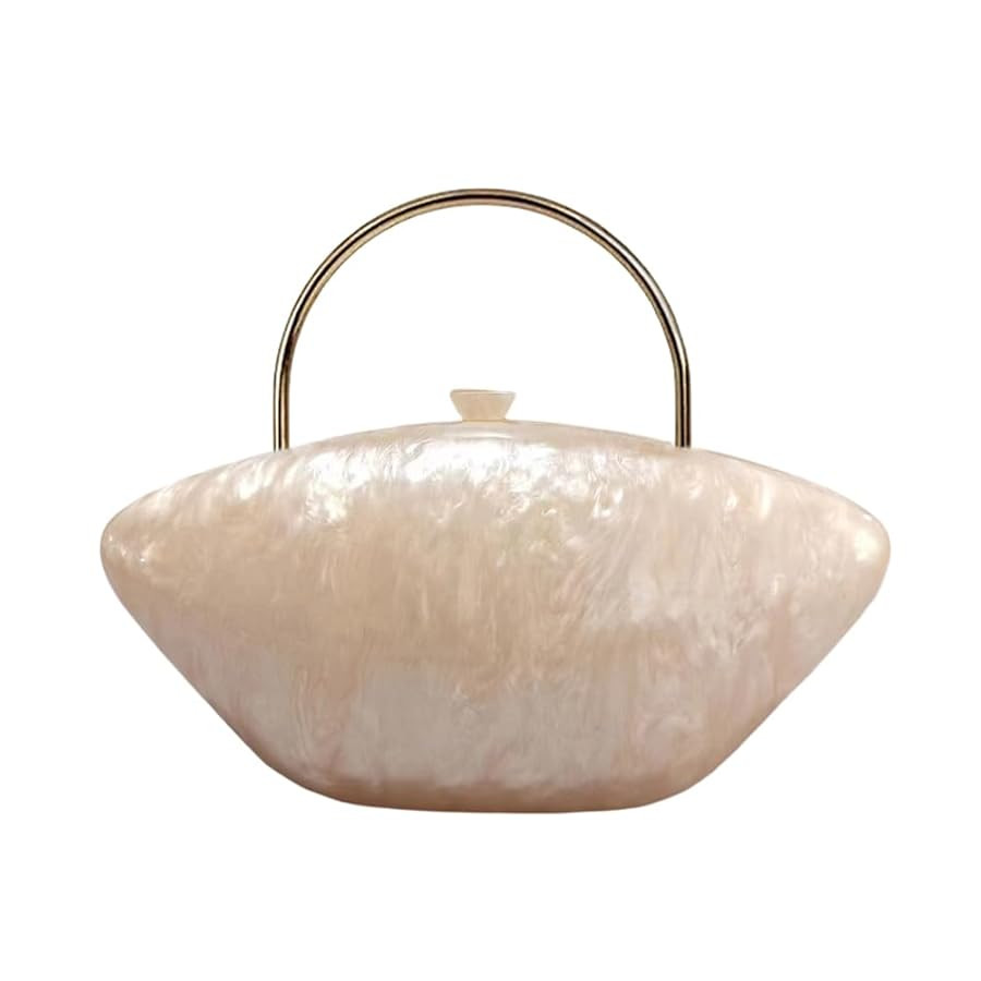 Cute Acrylic Shell Shaped Clutch Purse Small Evening Handbags for Women Wedding Party Prom CrossB... | Amazon (US)