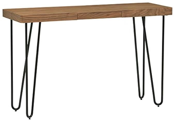 Rivet Hairpin Wood and Metal Tall 29.5" Console Table, Walnut and Black | Amazon (US)