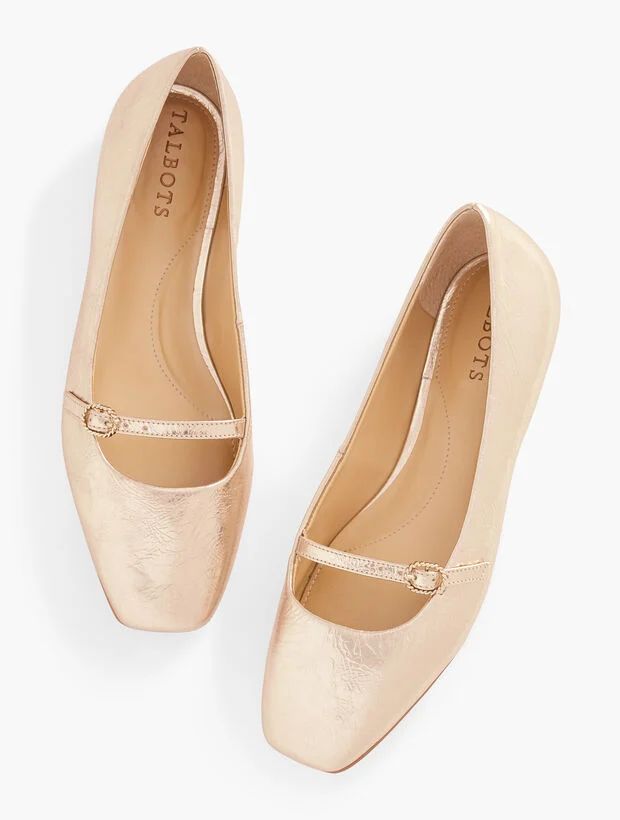 Sloan Mary Jane Flats - Crackle Metallic | Talbots