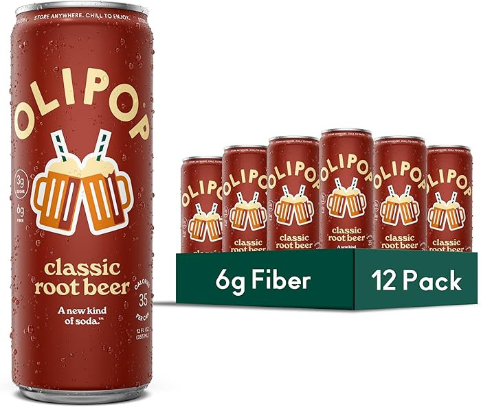 OLIPOP Prebiotic Soda Pop, Classic Root Beer, Pantry Pack Packed with Prebiotics, Fiber, and Bota... | Amazon (US)