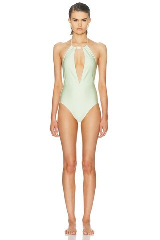 Shani Shemer Lennox One Piece Swimsuit in Mint - Mint. Size S (also in L, M, XS). | FWRD 