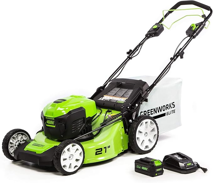 Greenworks 40V 21-Inch Brushless Self-Propelled Mower 6AH Battery and Charger Included, M-210-SP | Amazon (US)