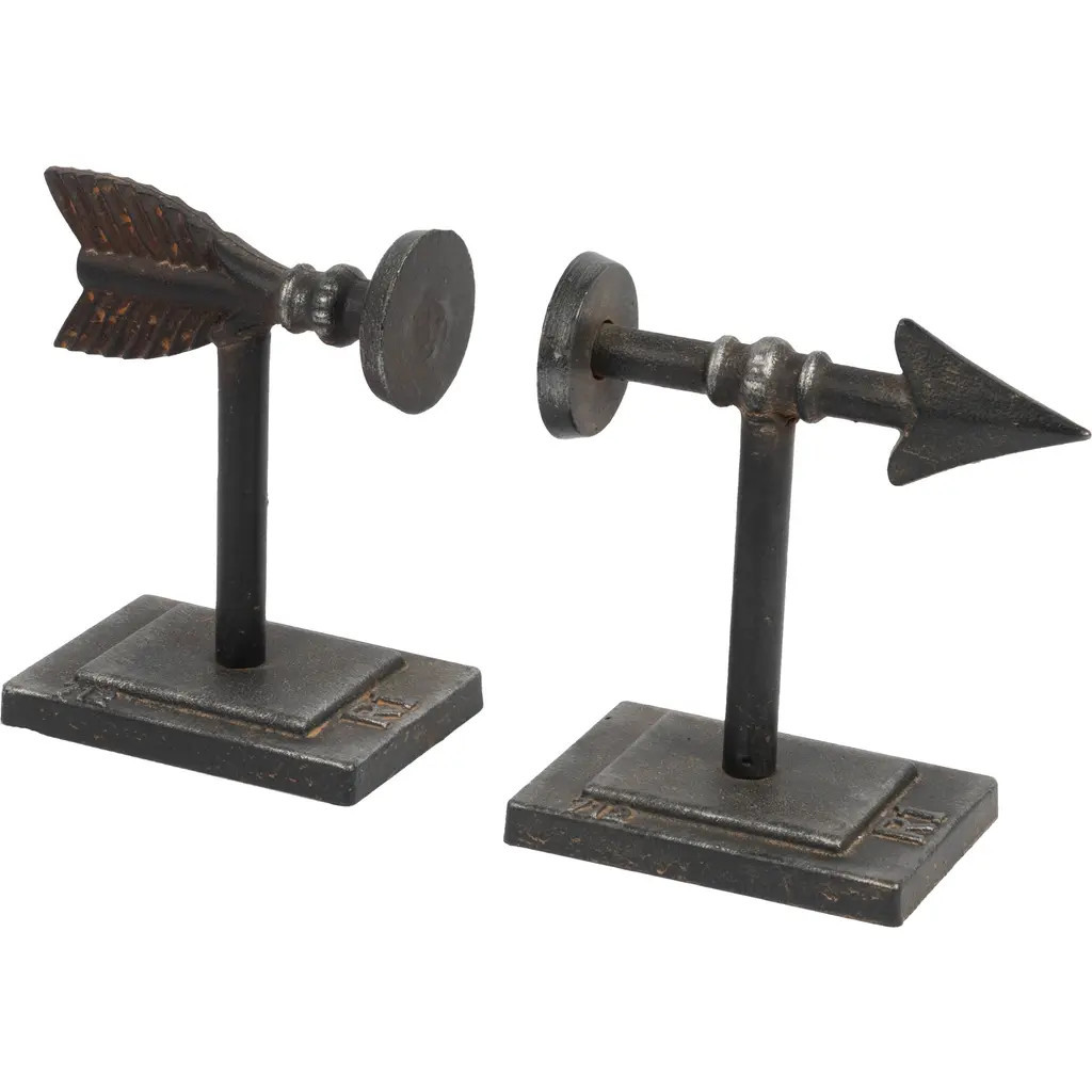 Storied Home Decorative Cast Metal Arrow Bookends, Bronze, Set of 2 in Brown at Nordstrom | Nordstrom