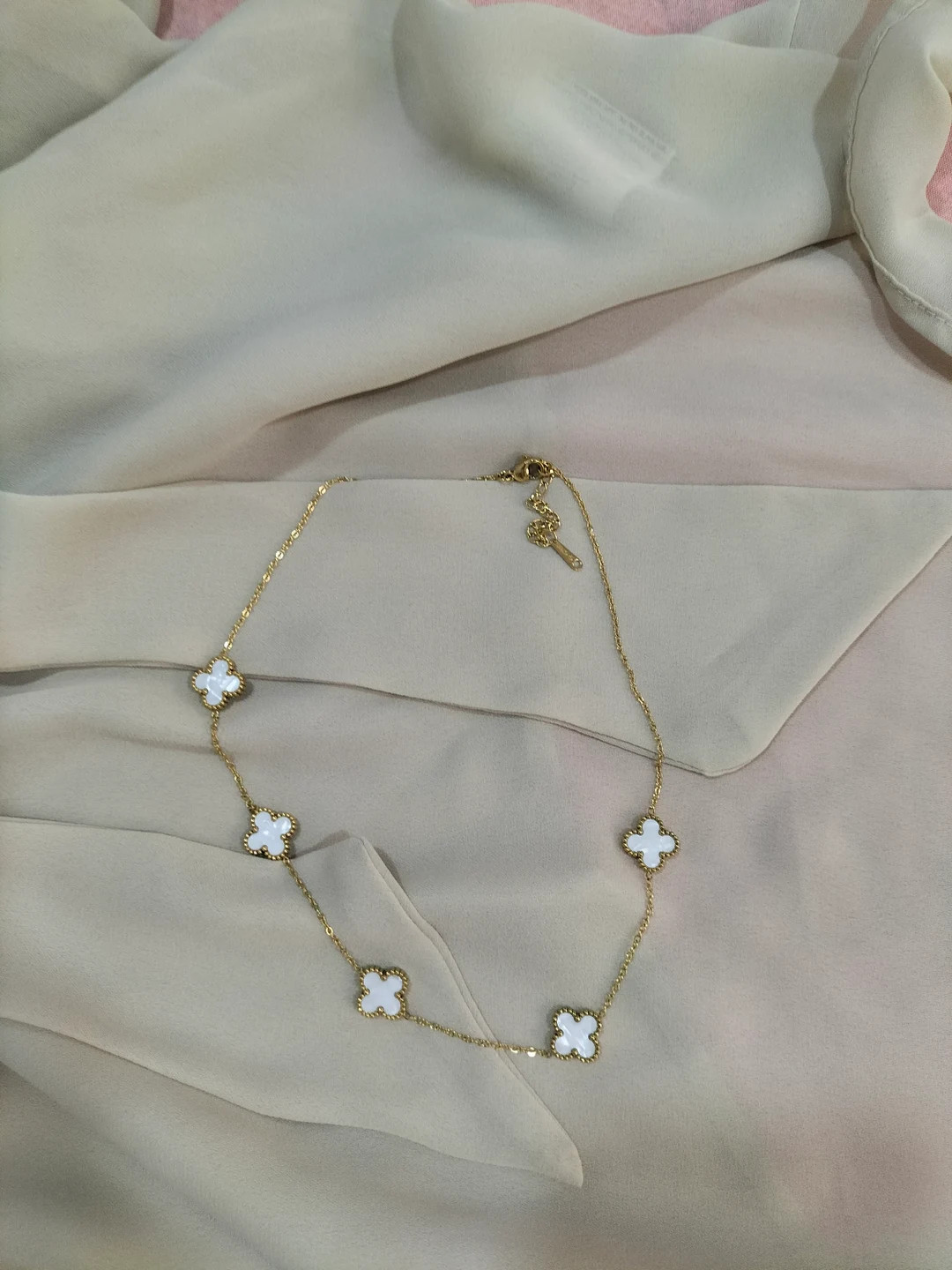 Steel Van Cleef Necklace with Pearl Details | Etsy (US)