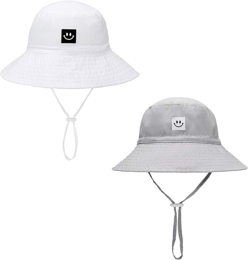 Baby Sun Hat Smile Face Toddler UPF 50+ Sun Protective Bucket hat Nice Beach hat for Baby Girl boy A | Amazon (US)