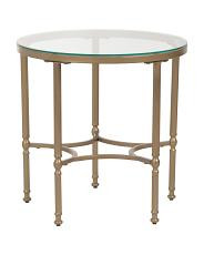 24x24 Bonnifait Iron Glass Round Side Table | TJ Maxx