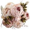 Duovlo Fake Flowers Vintage Artificial Peony Silk Flowers Wedding Home Decoration,Pack of 1 (Ligh... | Amazon (US)