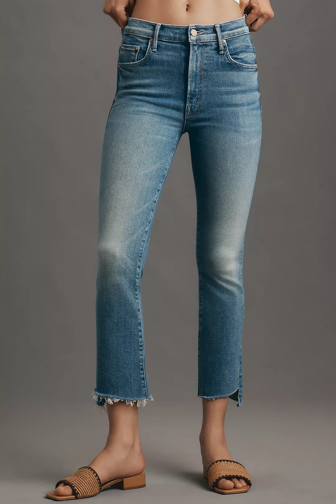 MOTHER The Insider Crop Step Fray Jeans | Anthropologie (US)