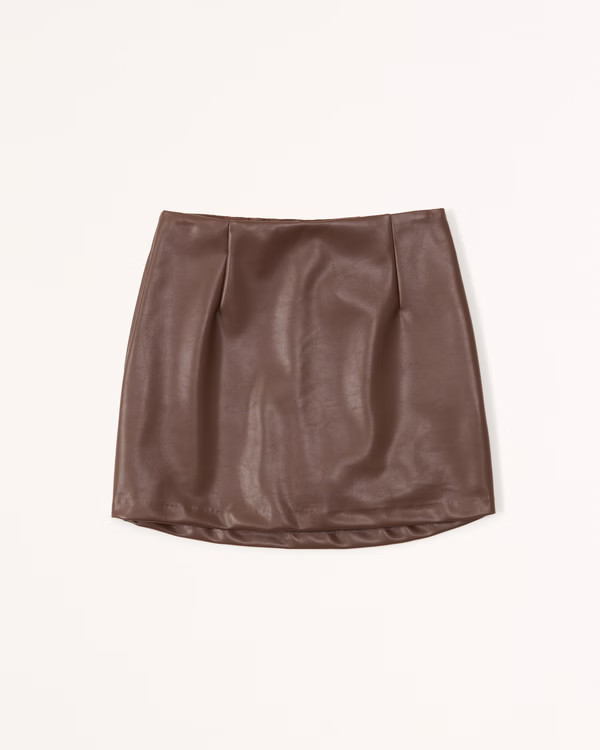 Women's Vegan Leather Mini Skort | Women's Bottoms | Abercrombie.com | Abercrombie & Fitch (US)