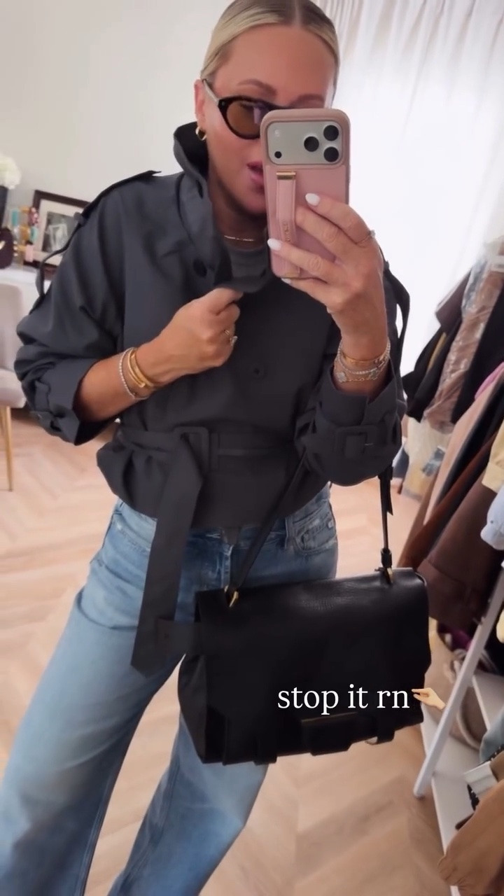 Best selling jeans rn! NEW arrivals for fall! Jacket is so good! Jeans I have tts + sized up for baggy fit option too!

Fall style. Fall outfits. Fall jackets. Fall2026. Bag. Leather bag. Fall trends. Baggy jeans.

#LTKootd #LTKSeasonal