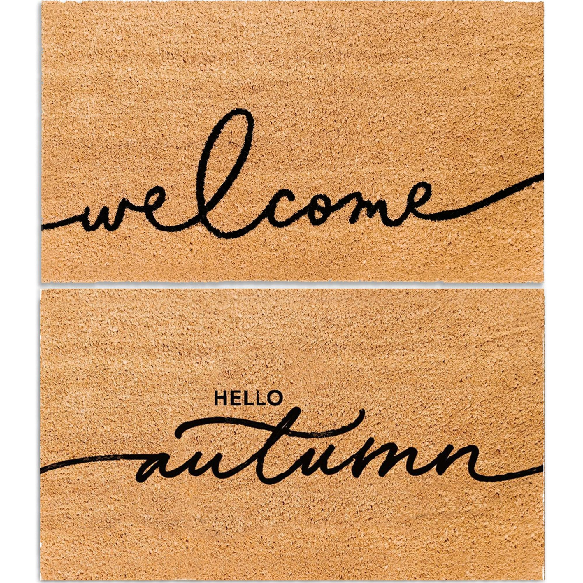 THEODORE MAGNUS 2-Pack Coir Door Mat for Outdoor Entrance - Welcome Matt - 17" x 30" - Warm Greet... | Amazon (US)