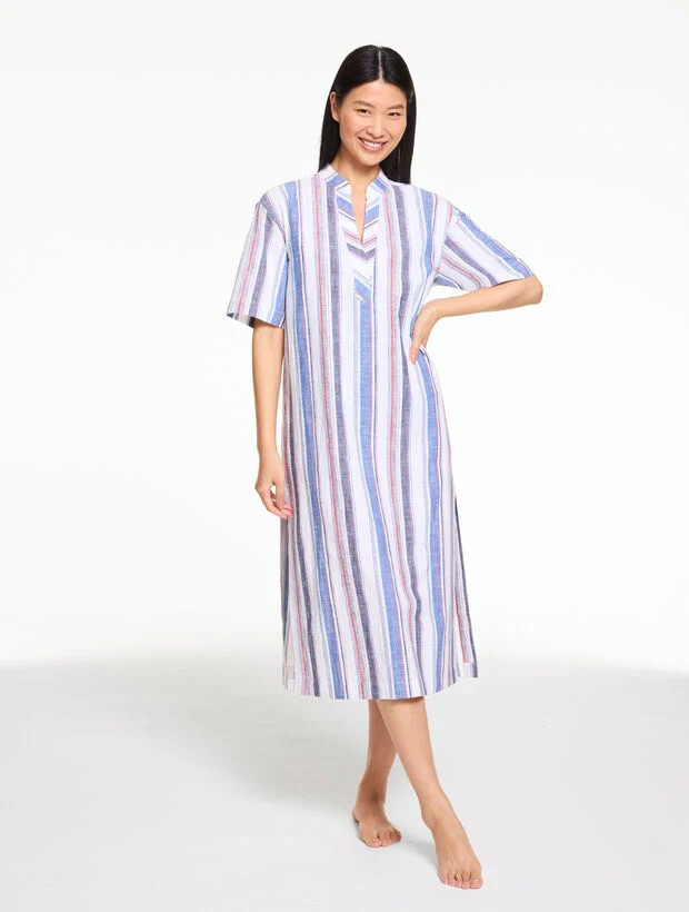 Aqua Club Maxi Caftan Cover-Up - Classic Stripe | Talbots