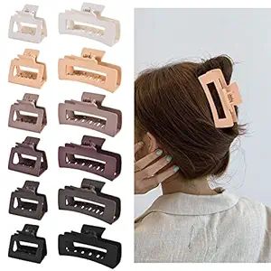 12 Pcs Rectangle Clips, Accessories for Women and Girls, Including 6 Pcs 4 Inch Large Clips for T... | Amazon (US)