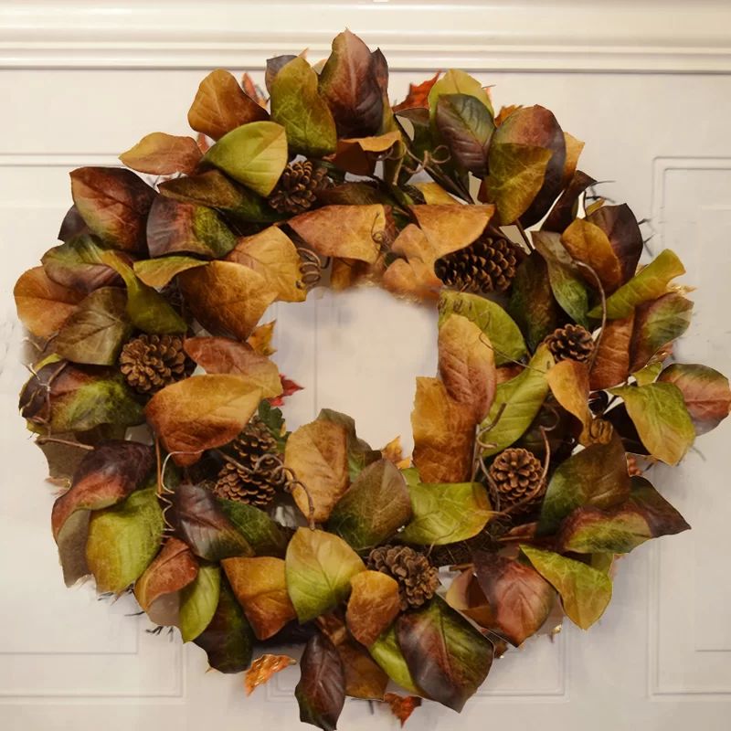 32" Deluxe Magnolia Leaf Wreath | Wayfair North America