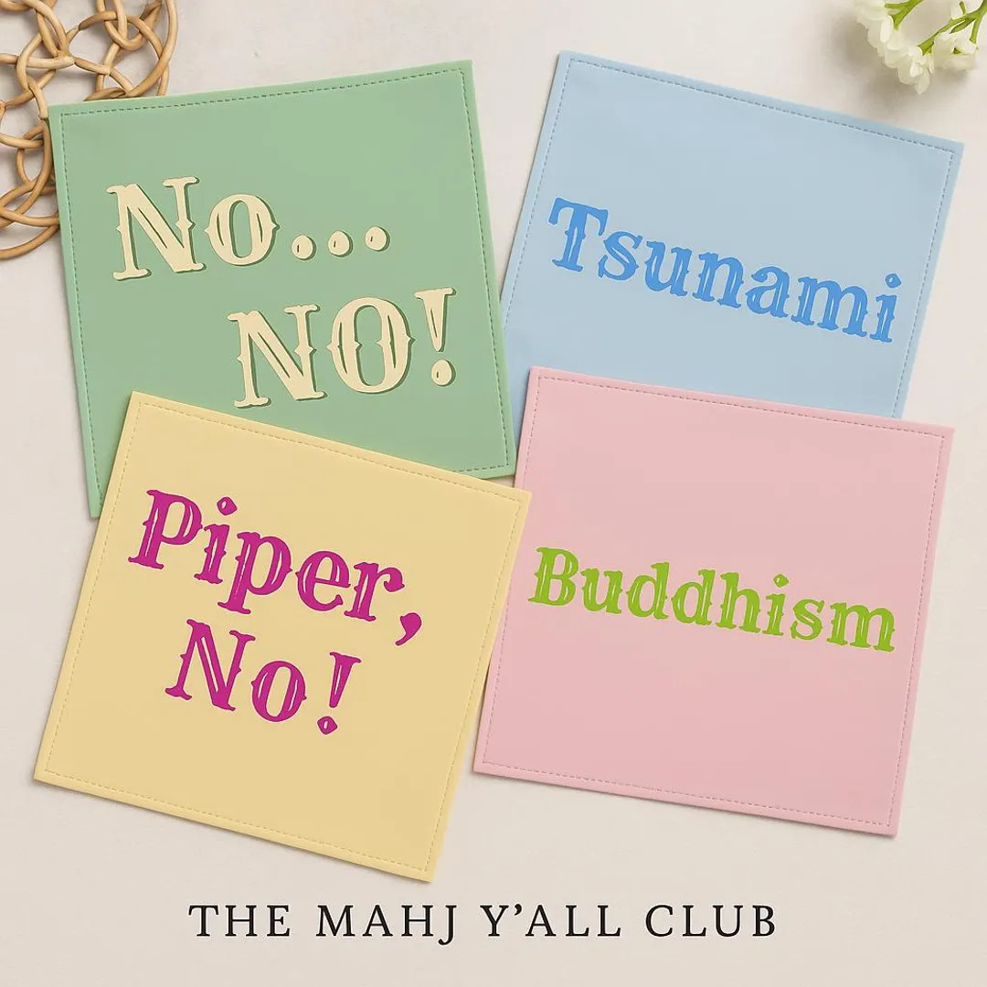 White Lotus Cocktail Napkins Multi Color Featuring: Piper, No! Buddhism, Tsunami, No..no! Styles ... | Etsy (US)