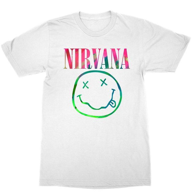 Women's Nirvana Neon Smile Short Sleeve Boyfriend Graphic T-Shirt | Target
