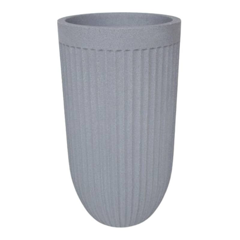 Japi Dark Grey Flute Tall Outdoor Planter, Large | At Home