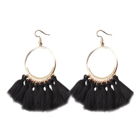 1 Pair Women Ethnic Bohemia Drop Dangle Long Rope Fringe Earings Girl Tassel Earrings Lady Fashion Bohe Jewelry | Walmart (US)