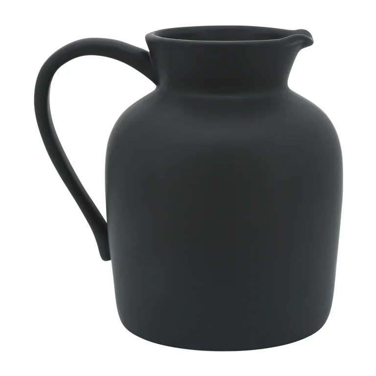 Sagebrook Home Ceramic 7" Pitcher Vase, Black | Walmart (US)